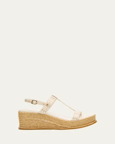 JIMMY CHOO THEIA 60 SNAKE-PRINTED LEATHER WEDGE SANDALS