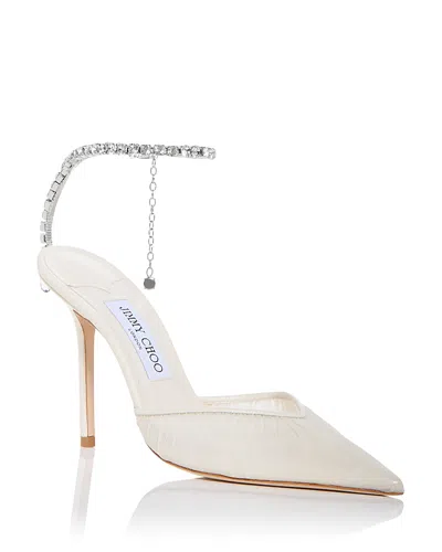JIMMY CHOO WOMEN'S SAEDA 85 RUCHED TULLE PUMPS