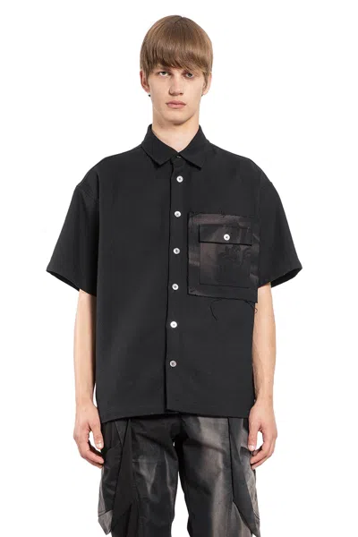 JIYONG KIM SUNBLEACHED PATCH POCKET SHIRT