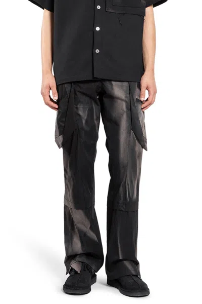 JIYONG KIM SUNBLEACHED DRAPED POCKET TROUSERS