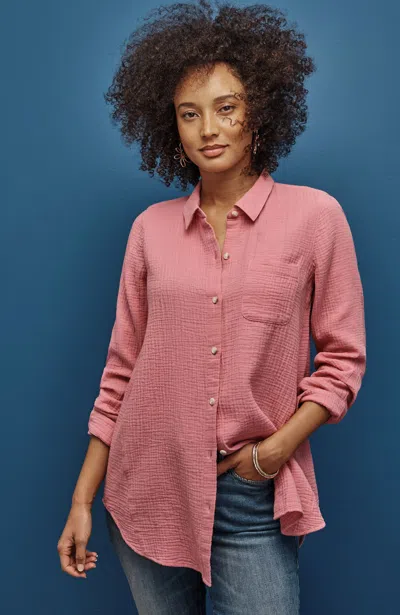 JJILL J.JILL COTTON-GAUZE A-LINE TUNIC