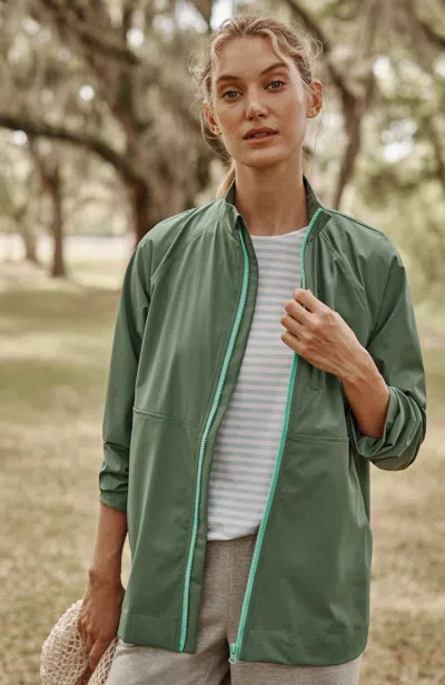 JJILL J.JILL FIT CONTRASTING-ZIPPER JACKET