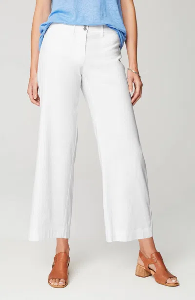 JJILL J.JILL LINEN-STRETCH WIDE-LEG CROPS