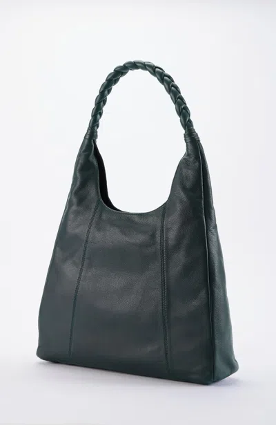 JJILL J.JILL MIA BRAIDED-HANDLE LEATHER TOTE
