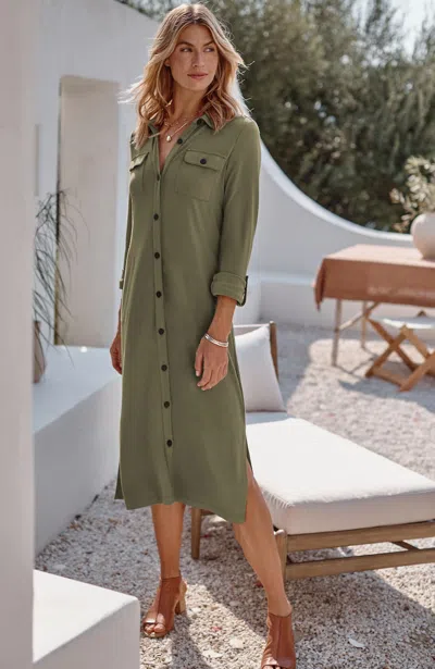 JJILL J.JILL PONTE KNIT SHIRTDRESS