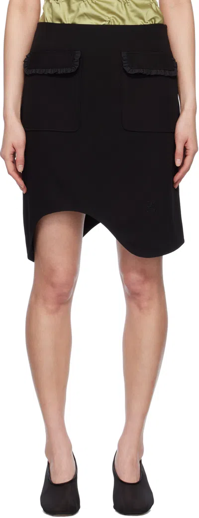 J.KIM BLACK YING-YANG PENCIL MIDI SKIRT