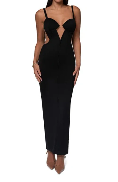 JLUXLABEL JLUXLABEL ENCHANTMENT CUTOUT PLUNGE COCKTAIL DRESS