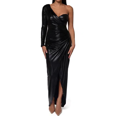 JLUXLABEL JLUXLABEL KALEAH METALLIC ONE-SHOULDER GOWN