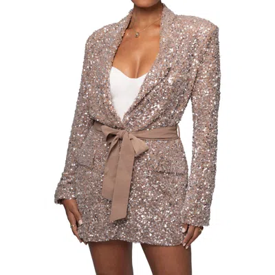 JLUXLABEL JLUXLABEL NIXIE SEQUIN TIE WAIST OVERSIZE BLAZER