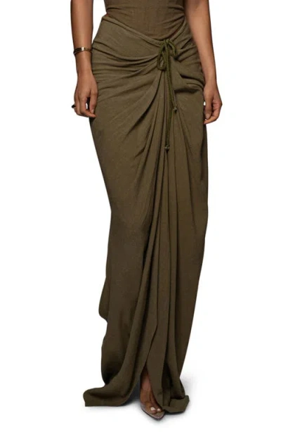 JLUXLABEL JLUXLABEL NOELIA SLIT COTTON & LINEN MAXI SKIRT