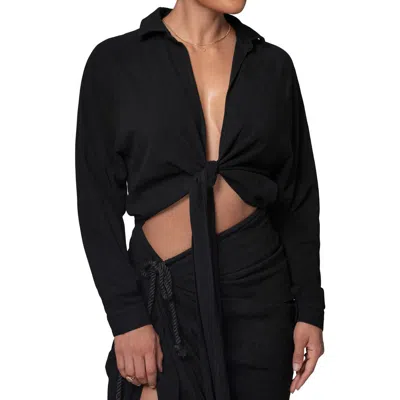 JLUXLABEL JLUXLABEL SOHO TIE FRONT CROP SHIRT