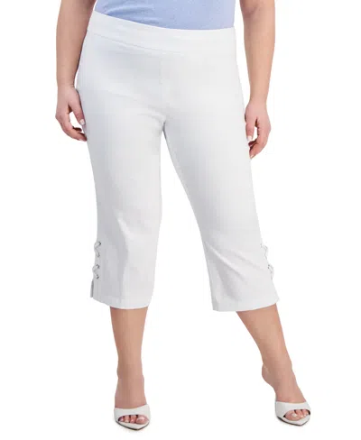 JM COLLECTION PLUS SIZE SIDE LACE-UP CAPRI PANTS, CREATED FOR MACY'S