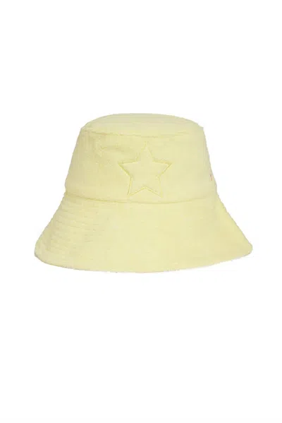 JOCELYN WOMEN'S MAUI FRENCH TERRY REVERSIBLE HAT IN YELLOW