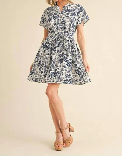 JODIFL PIERPOINT DRESS IN NAVY