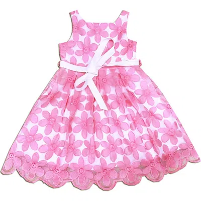 JOE-ELLA JOE-ELLA KIDS' FLORAL EMBROIDERED PARTY DRESS