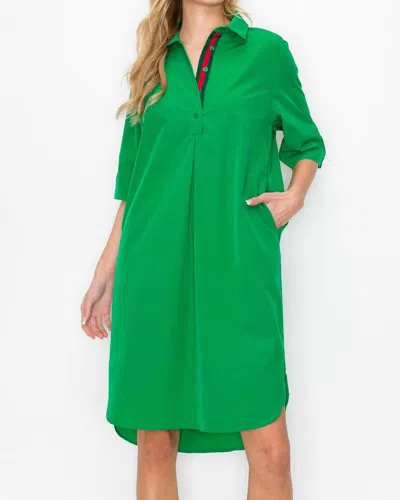 JOH WENDI WOVEN TUNIC DRESS IN EMERALD