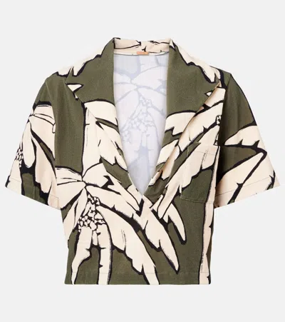 JOHANNA ORTIZ CROPPED PRINTED TERRY SHIRT