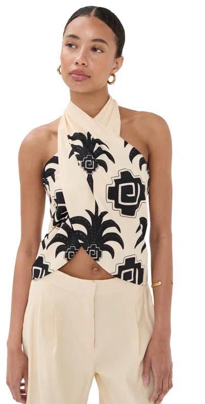 JOHANNA ORTIZ IMAGERY TOP ECRU/BLACK