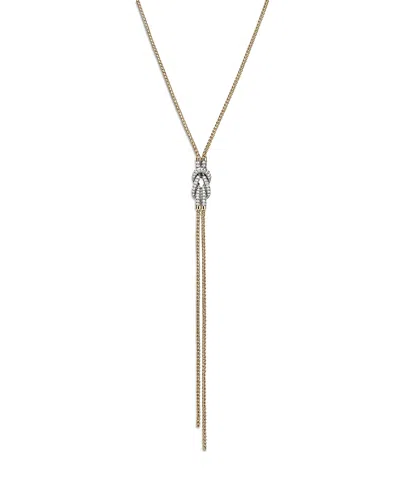 JOHN HARDY 14K YELLOW GOLD LOVE KNOT DIAMOND LARIAT NECKLACE, 18-20