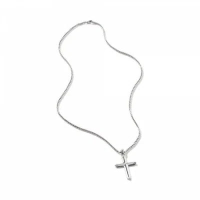JOHN HARDY JOHN HARDY CLASSIC CHAIN CROSS PENDANT BOX SILVER NECKLACE - NM900257X22