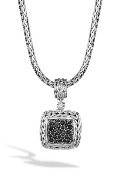 JOHN HARDY JOHN HARDY CARVED CHAIN PENDANT, STERLING SILVER, PAVÉ