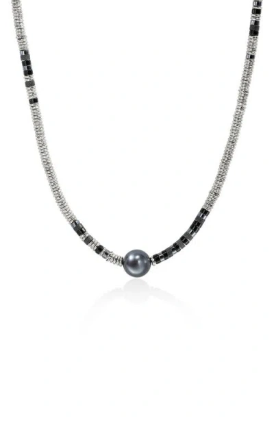 JOHN HARDY JOHN HARDY HEISHI FRESHWATER PEARL & BEAD SILVER NECKLACE