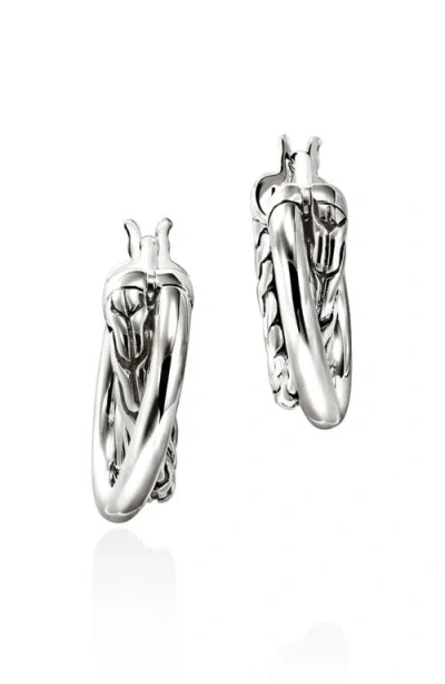 JOHN HARDY JOHN HARDY JH ESSENTIALS CROSSOVER HOOP EARRINGS, 15MM