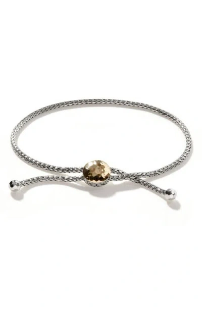 JOHN HARDY JOHN HARDY PALU STERLING SILVER & 18K GOLD ADJUSTABLE SLIDE BRACELET