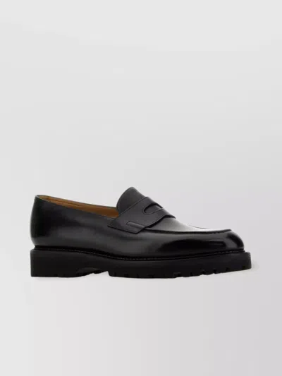 JOHN LOBB LOPEZ LEATHER LOAFERS ROUND TOE