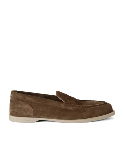 JOHN LOBB SUEDE PACE LOAFERS
