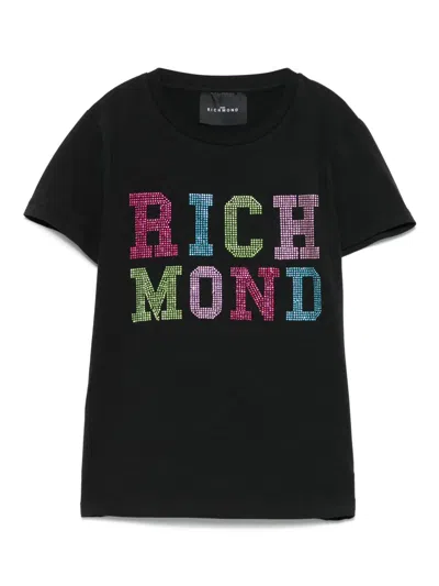 JOHN RICHMOND JUNIOR CRYSTAL-LOGO T-SHIRT