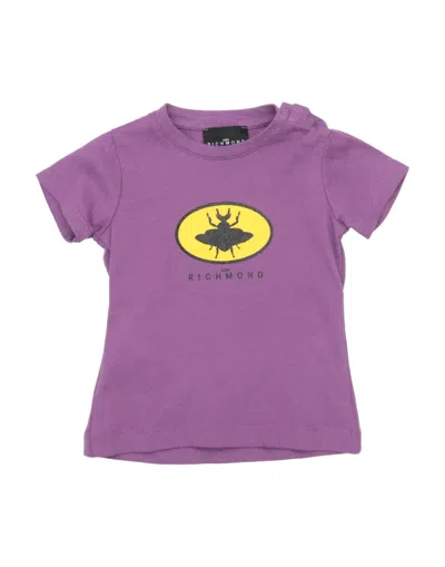 JOHN RICHMOND JOHN RICHMOND NEWBORN GIRL T-SHIRT PURPLE SIZE 3 COTTON