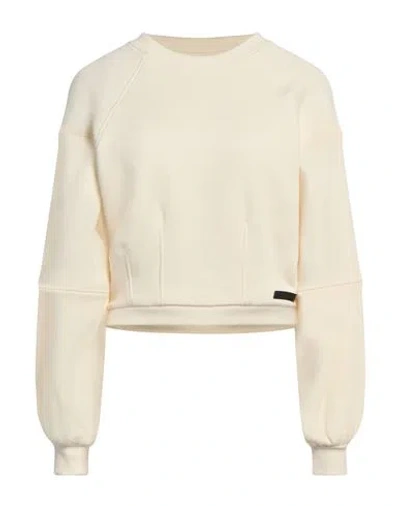 JOHN RICHMOND JOHN RICHMOND WOMAN SWEATSHIRT CREAM SIZE XL COTTON, POLYESTER