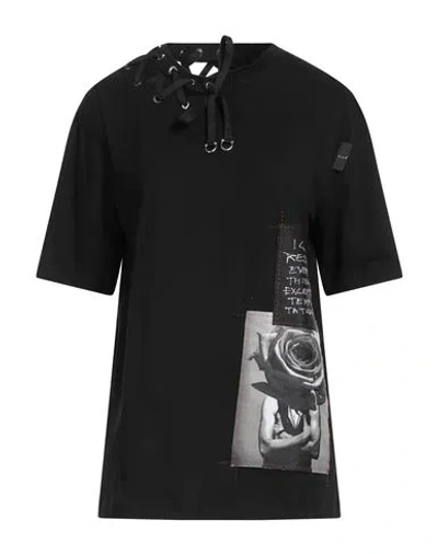 JOHN RICHMOND JOHN RICHMOND WOMAN T-SHIRT BLACK SIZE XS COTTON