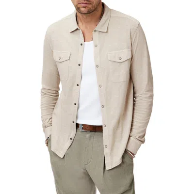 JOHN VARVATOS JOHN VARVATOS AVRON SLUB ORGANIC COTTON KNIT SNAP-UP WESTERN SHIRT