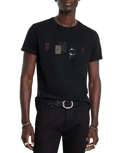 JOHN VARVATOS CREW T-SHIRT - PEACE EMBEL