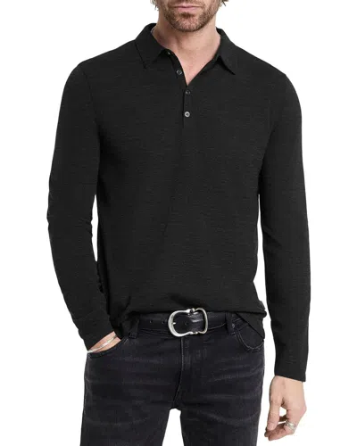 JOHN VARVATOS MALEO REGULAR FIT WOOL-BLEND POLO SHIRT