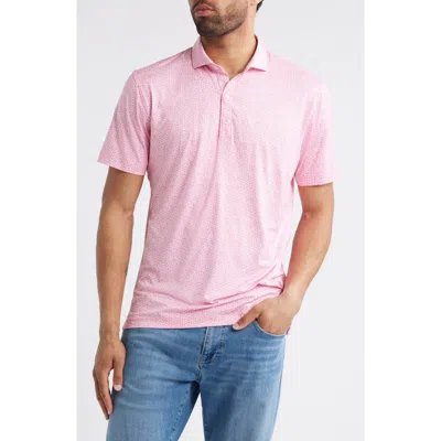 JOHNNIE-O JOHNNIE-O FOUR LEAF CLOVER PRINT FEATHERWEIGHT PERFORMANCE POLO