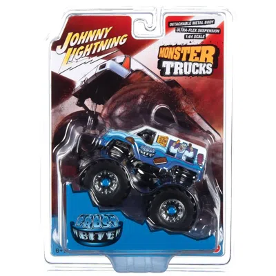 JOHNNY LIGHTNING FROST BITE MONSTER I SCREAM YOU SCREAM WITH BLACK WHEELS & DRIVER FIGURE MONSTER TRUCKS SERIES 1 BY 