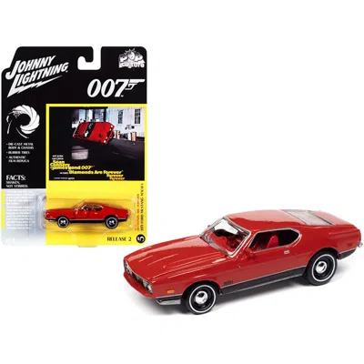 JOHNNY LIGHTNING SERIES 0.16 4 DIECAST MODEL CAR FOR 1971 FORD MUSTANG MACH 1 BRIGHT RED WITH BLACK BOTTOM JAMES BOND