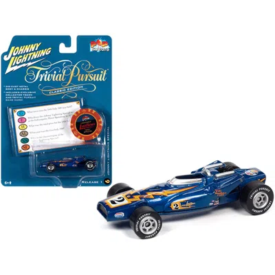JOHNNY LIGHTNING SERIES 0.16 4 DIECAST MODEL CAR FOR SPECIAL BLUE METALLIC WITH POKER CHIP COLLECTOR TOKEN & GAME CAR