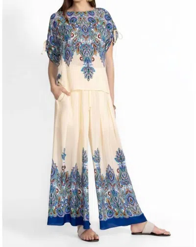 JOHNNY WAS PLEATED WIDE LEG PANT IN RUTA