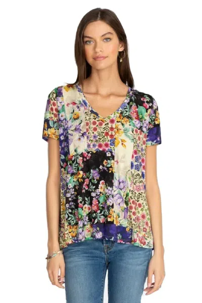 JOHNNY WAS JOHNNY WAS SKY BLUME LIEBLINGS V-AUSSCHNITT SWING T-SHIRT - T15322-4