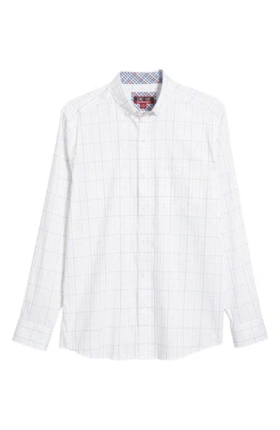 JOHNSTON & MURPHY JOHNSTON & MURPHY XC4® WINDOWPANE PRINT PERFORMANCE BUTTON-DOWN SHIRT
