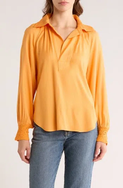 JOIE JOIE IONE CROCHET TRIM COLLARED SHIRT