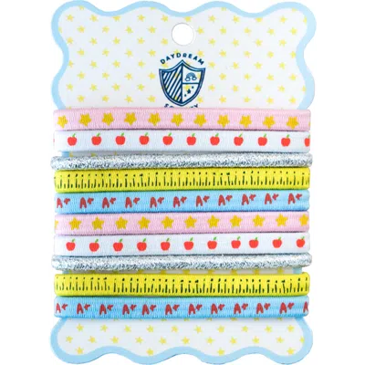 JOLLITY & CO JOLLITY & CO. SMARTY PANTS PRINTED PACK OF 10 HAIR TIE SET