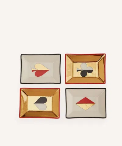 JONATHAN ADLER JONATHAN ADLER DEALER'S CHOICE PETITE TRAYS SET OF FOUR