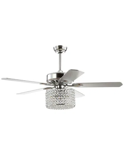 JONATHAN Y JONATHAN Y BRANDY 52IN 3-LIGHT CRYSTAL PRISM DRUM LED CEILING FAN WITH REMOTE