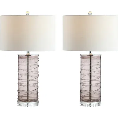 JONATHAN Y JONATHAN Y COLE 27.5" MODERN FUSED GLASS CYLINDER LED TABLE LAMP