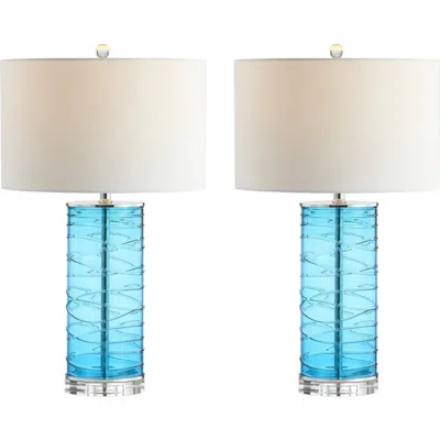 JONATHAN Y JONATHAN Y COLE 27.5" MODERN FUSED GLASS CYLINDER LED TABLE LAMP